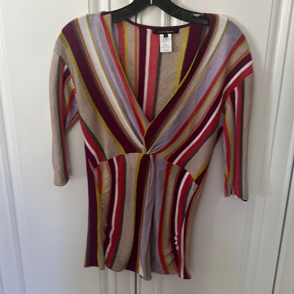 Nanette Lepore striped vneck sweater- size small